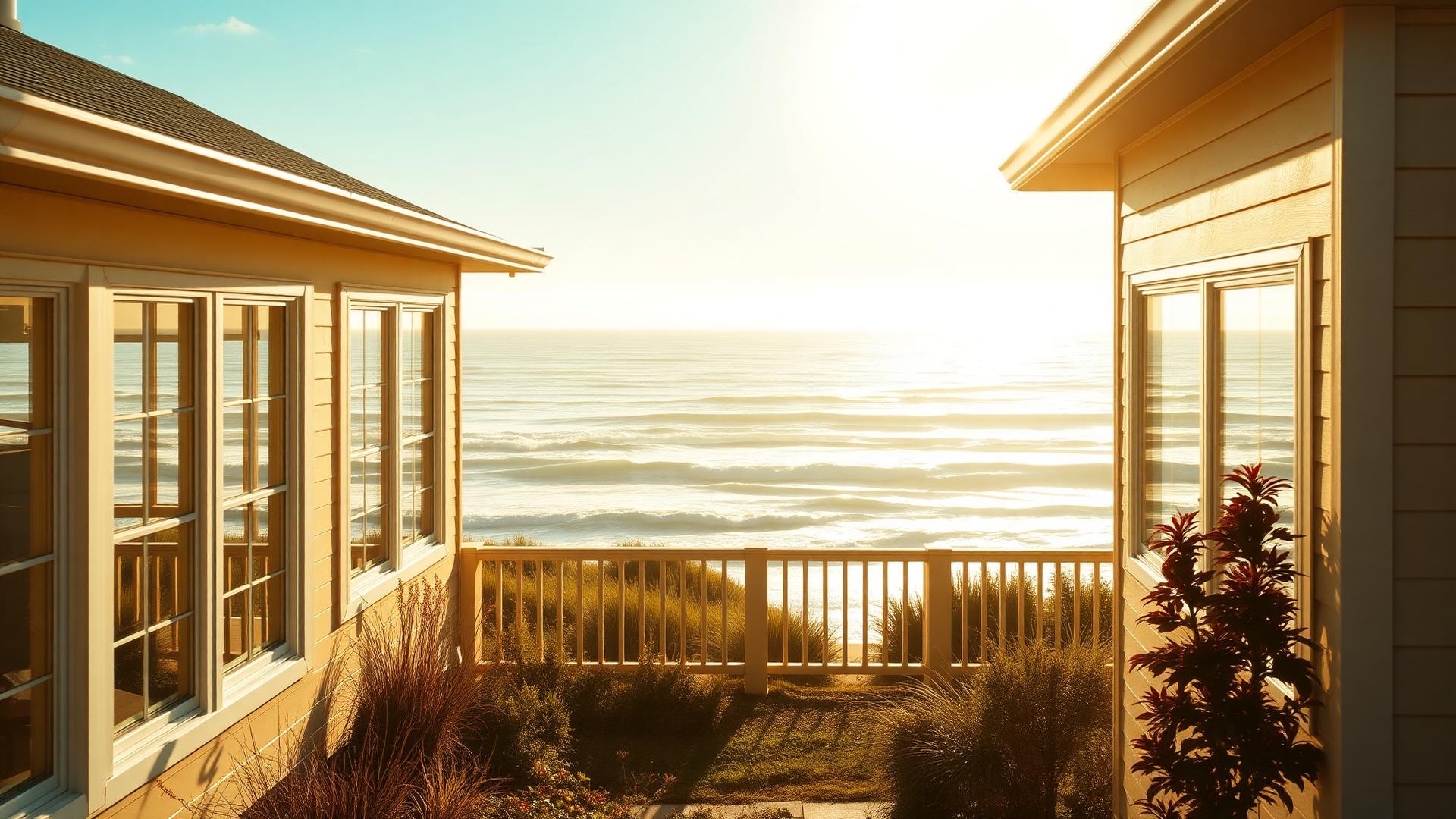 Sunlit coastal home on the Oregon shore